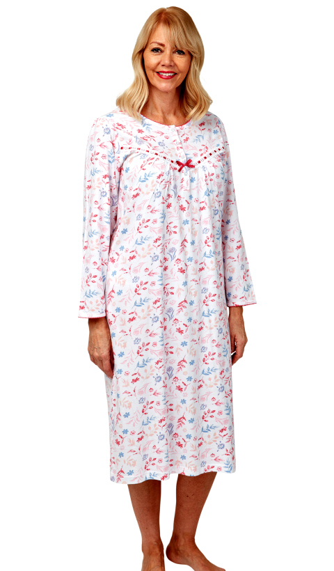 Plus size long cheap sleeve cotton nightgowns